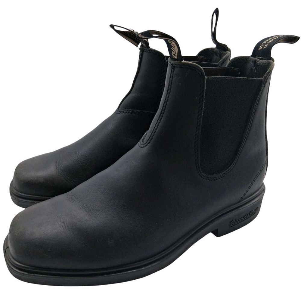 Blundstone Boots Mens 8.5 Wmns 10.5 Black Leather Chelsea Ankle Work Boots